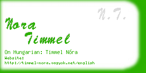 nora timmel business card